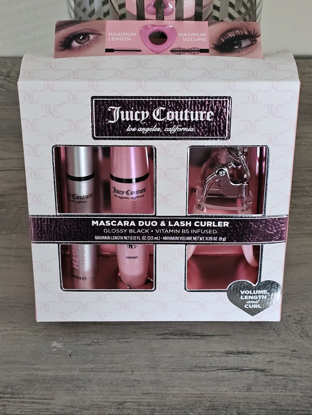 Juicy Couture Mascara Duo & Lash Curler Set Black NEW